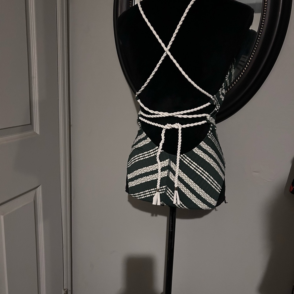 Robin Piccone Green and White Striped Swimsuit - Picture 5 of 5